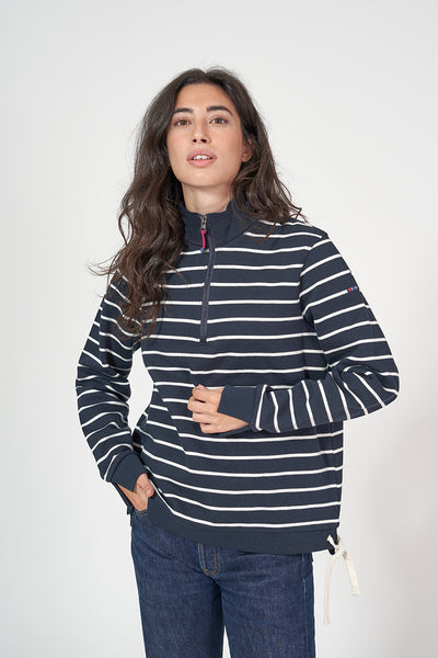 Batela Sudadera de felpa de mujer con raya cremallera en cuello Solo hoy