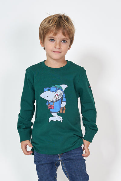 Batela Camiseta algodón manga larga tiburón niño o niña Liquidación