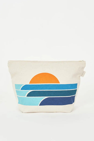 Batela Neceser en Algodón Canvas con Diseño de Puesta de Sol Ventas relámpago