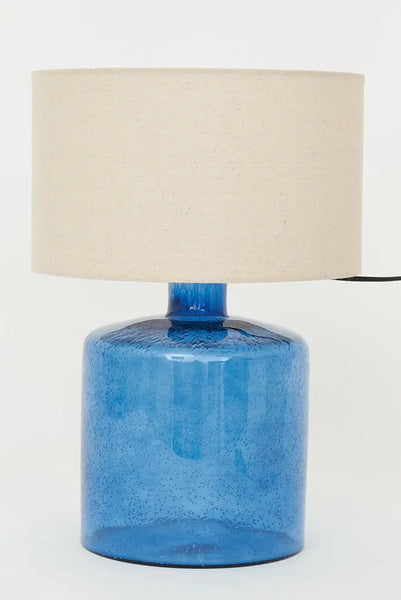 Batela Lámpara de vidrio azul transparente y lona grande Oferta especial