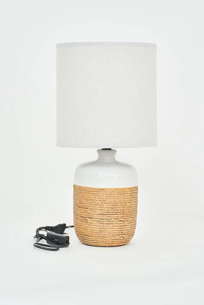 Batela Lámpara de Cerámica Cuerda y Lona - 23cm x 45 cm