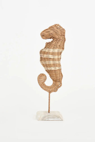 Batela Caballito de Mar de Ratán con Base - Arte Inspirado en el Mar