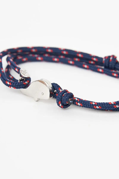 Batela Pulsera o brazalete en cuerda azul marino con ballena - Batela Rebajas de fábrica