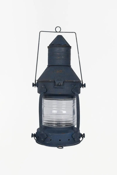 Batela Lámpara farol azul grande vintage