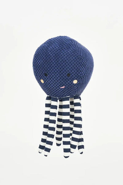 Batela Peluche Pulpo: Diversión Abrazable en Algodón Azul Rayado Último día