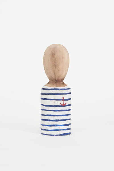 Batela Busto de Marinero en madera a Rayas Pequeño - Encanto Náutico