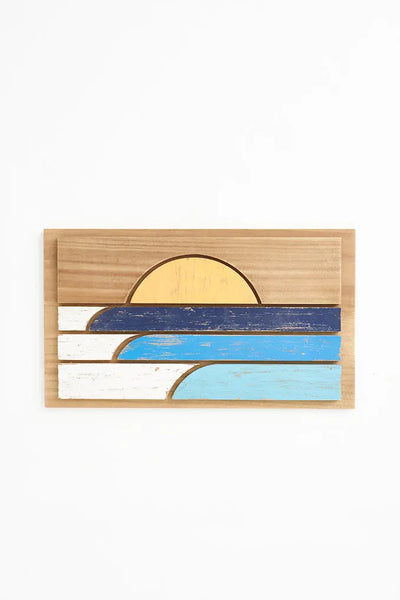 Batela Cuadro de Madera con Puesta de Sol: Arte Decorativo Tienda de fábrica