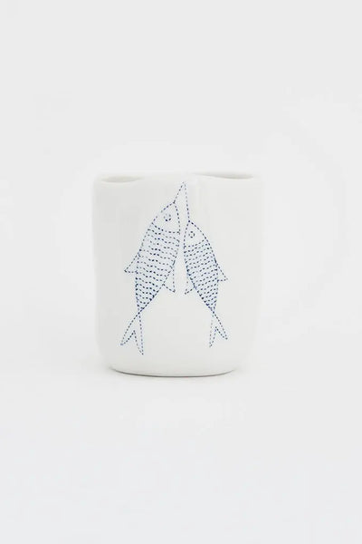 Batela Taza de Café Náutica Porcelana con Diseño de Peces - Elegancia náutica Rebajas de fábrica