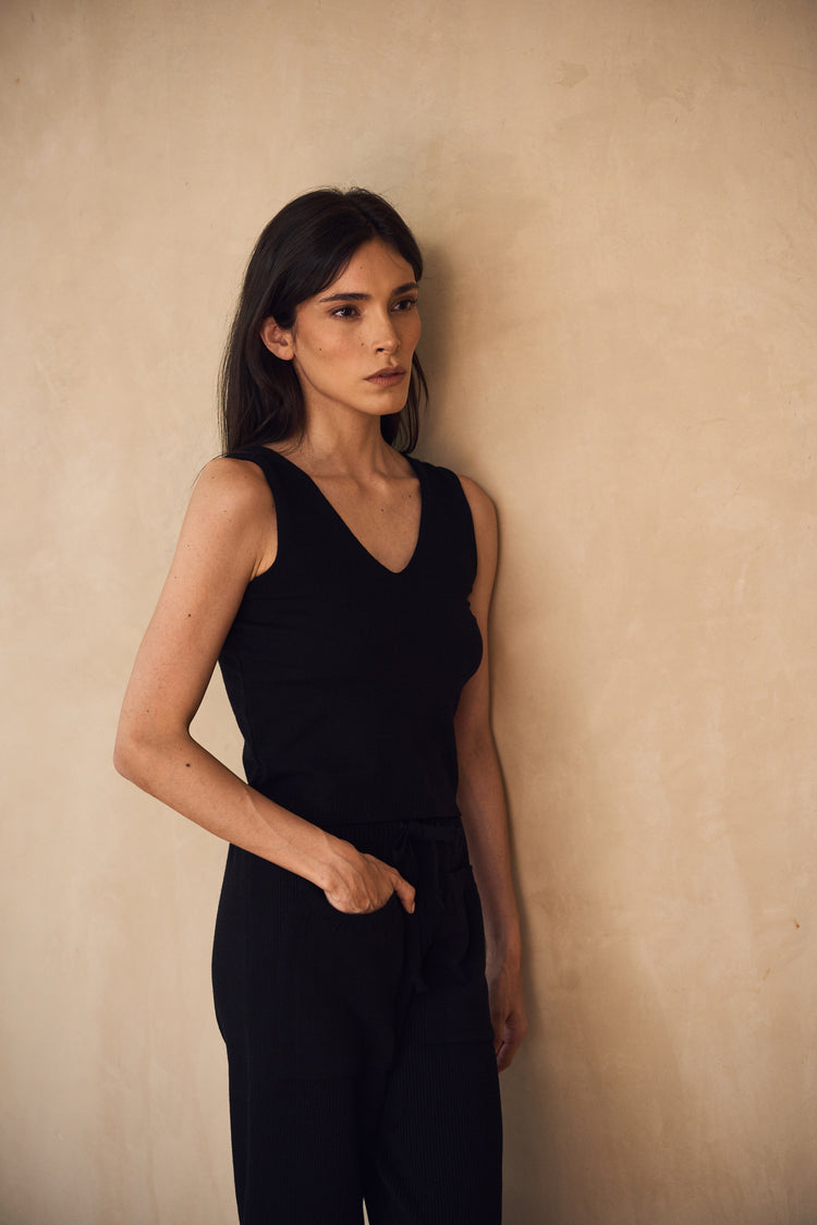 ﻿Camille Amsterdam Black Knitted Top Precio ultrabajo