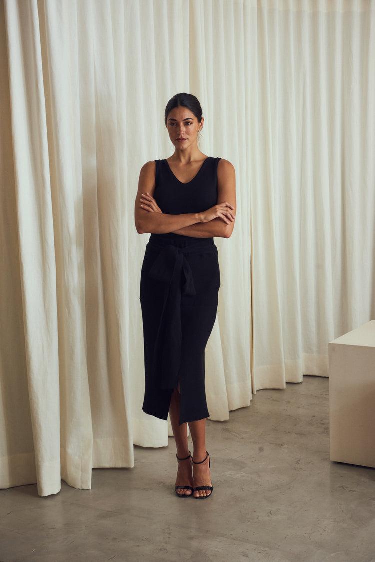 Camille Barcelona Black Knitted Skirt Los más vendidos