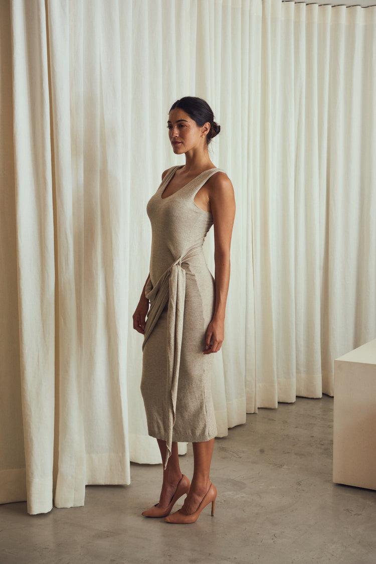 Camille Istanbul Taupe Knitted Dress Envío gratis