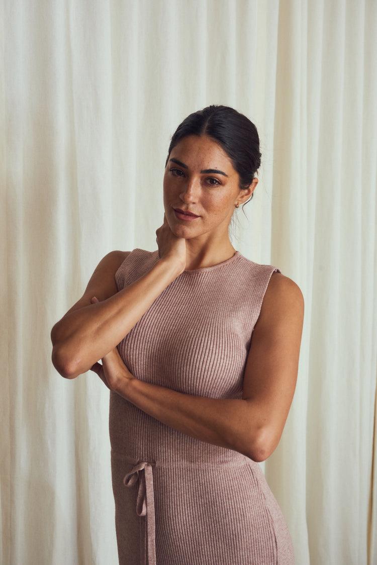 Camille Prague Rose Knitted Dress Precio de fábrica