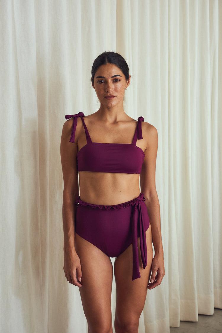 Camille Marbella Plum Bikini Top Devoluciones gratuitas