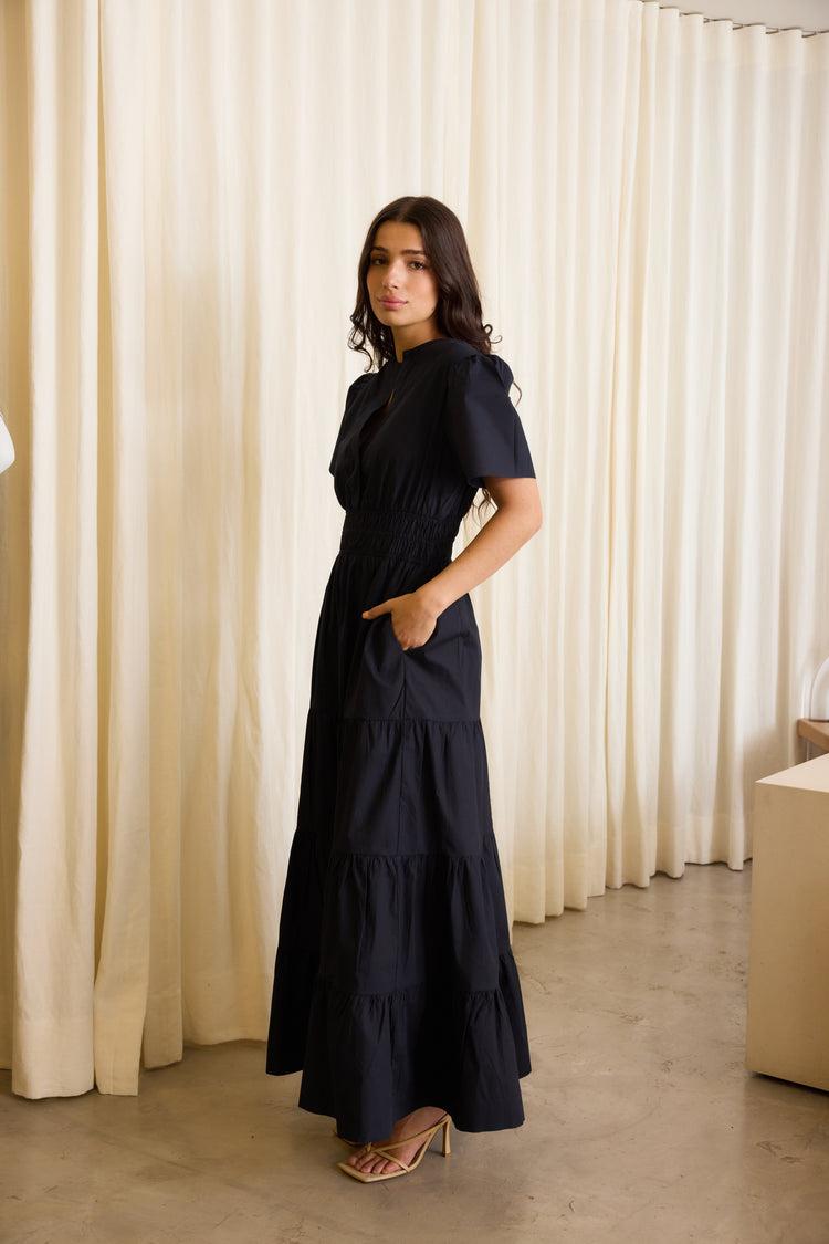 Camille Dallas Navy Dress Ofertas