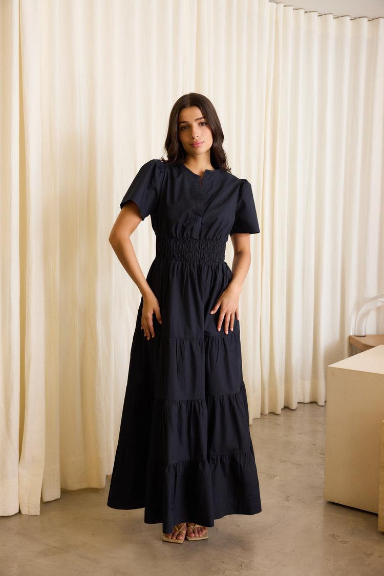 Camille Dallas Navy Dress Ofertas