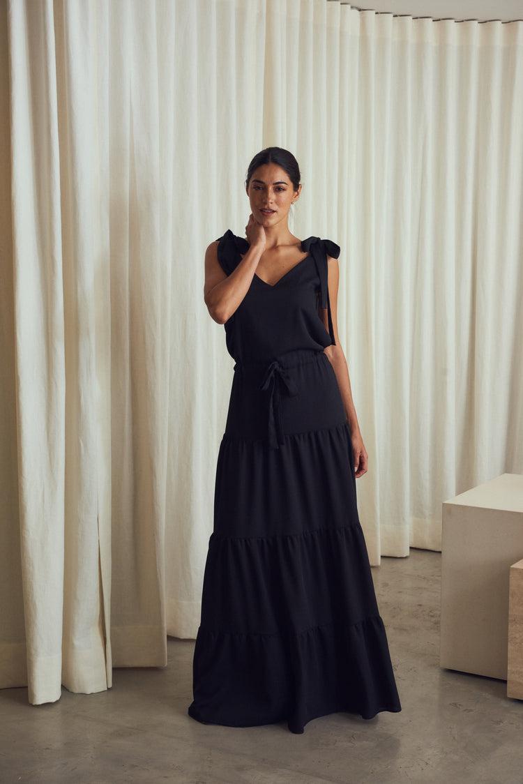 Camille Santorini Black Dress En oferta