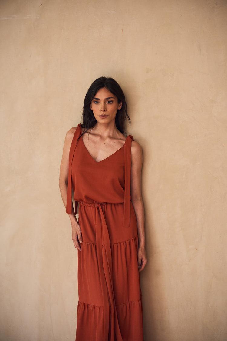 Camille Santorini Terracota Dress Rebajas baratas