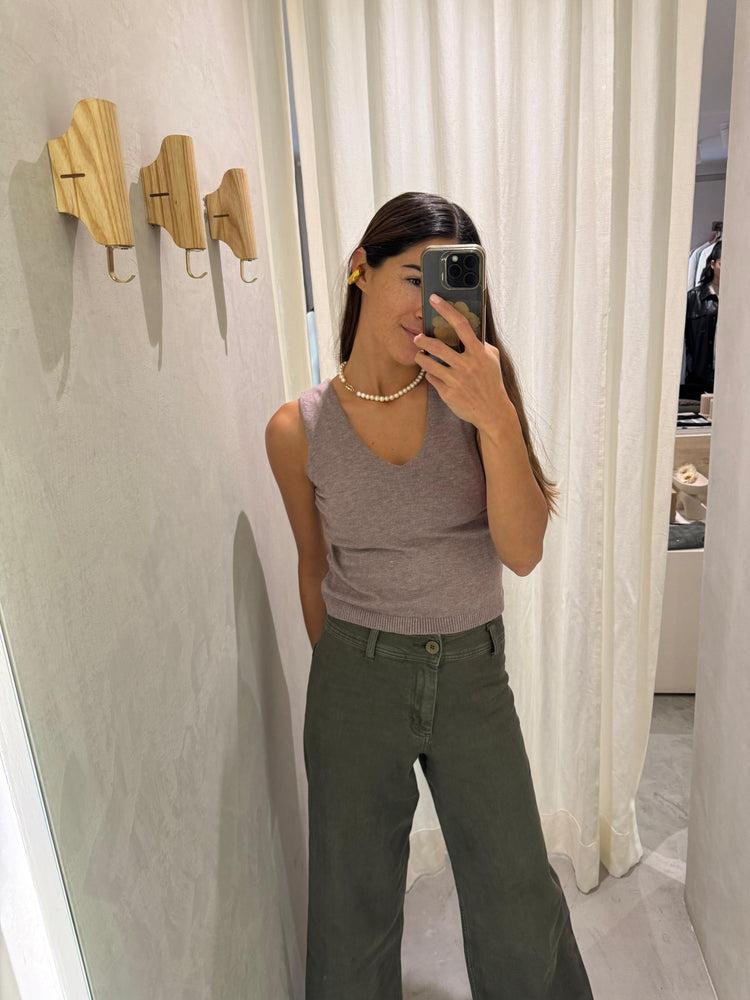 Camille Amsterdam Mocha Knitted Top Ahorra y exporta