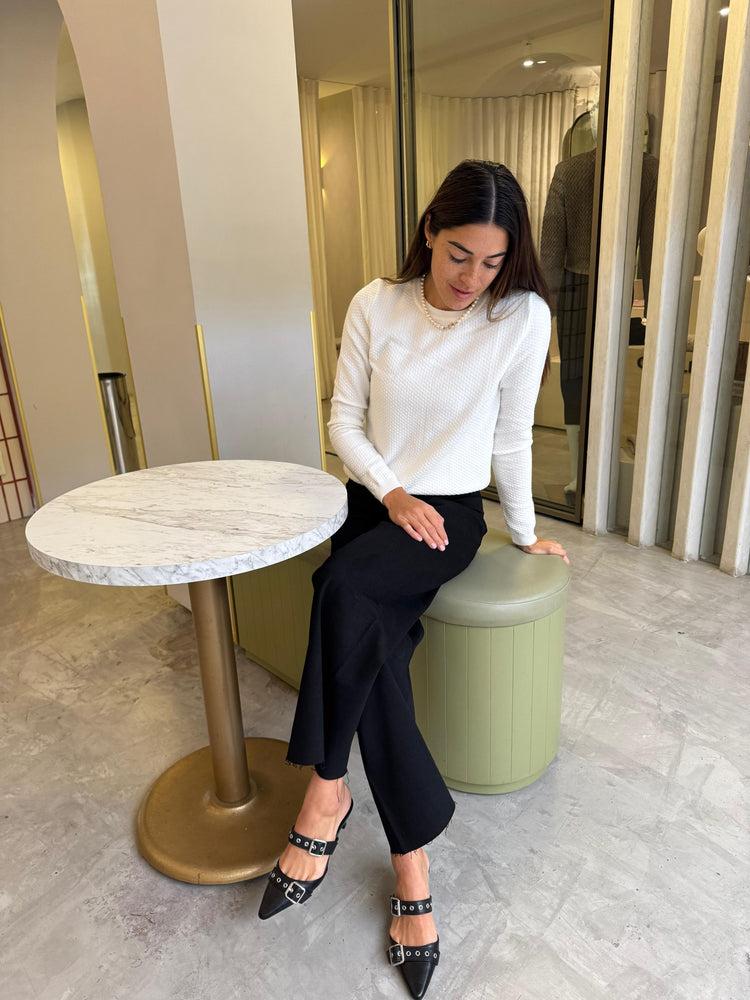 Camille Geneva White Sweater Venta caliente