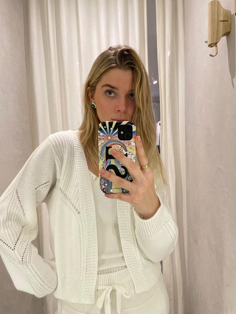 Camille Kansas White Knitted Sweater En oferta