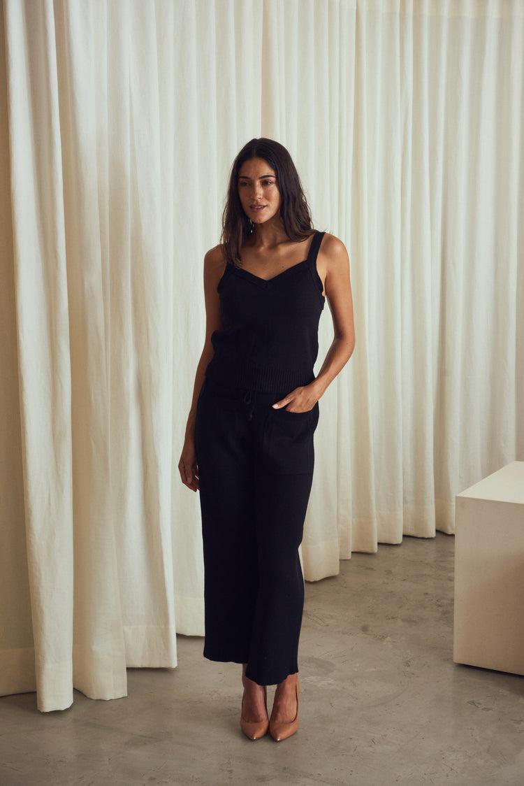 Camille Morocco Black Knitted Top Outlet
