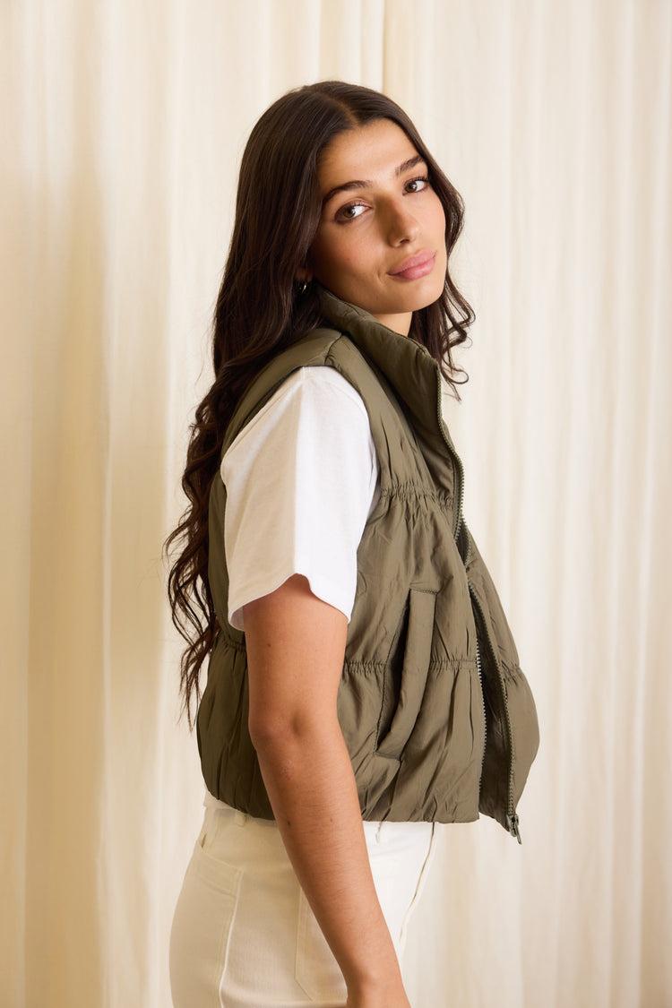 Camille Oslo Olive Vest Tienda