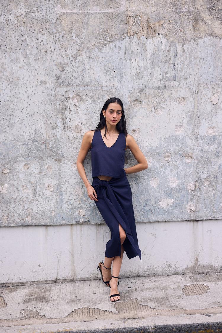 Camille Paris Navy Skirt Rebajas online