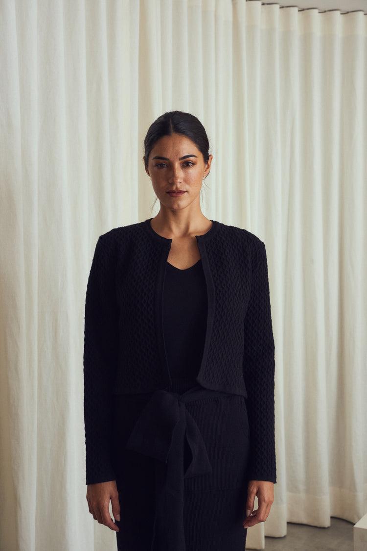 Camille Berlin Black Knitted Jacket Tienda