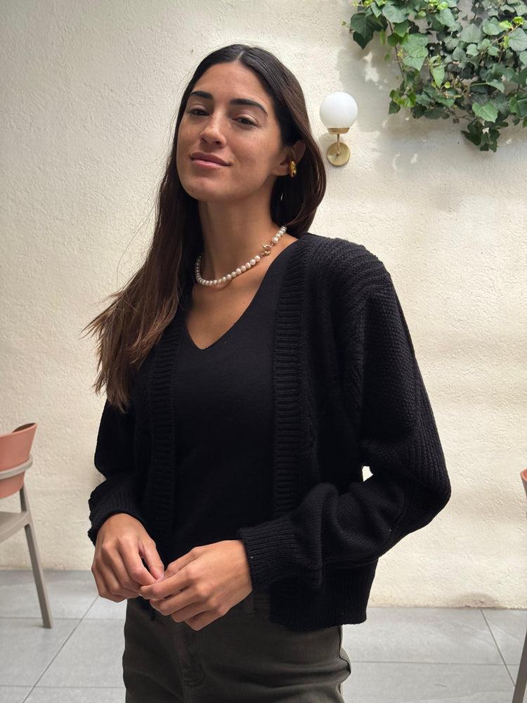 Camille Kansas Black Knitted Sweater Liquidación