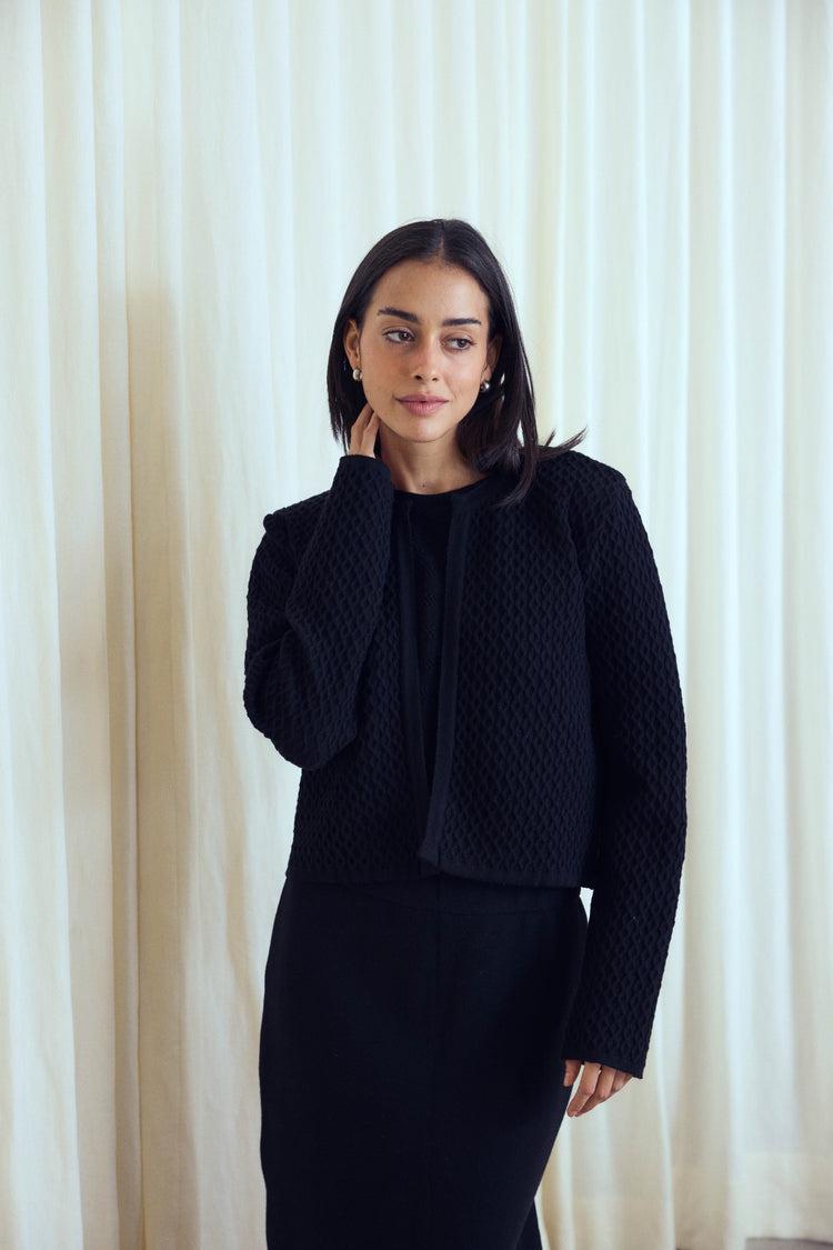 Camille London Black Knitted Jacket Envío gratis