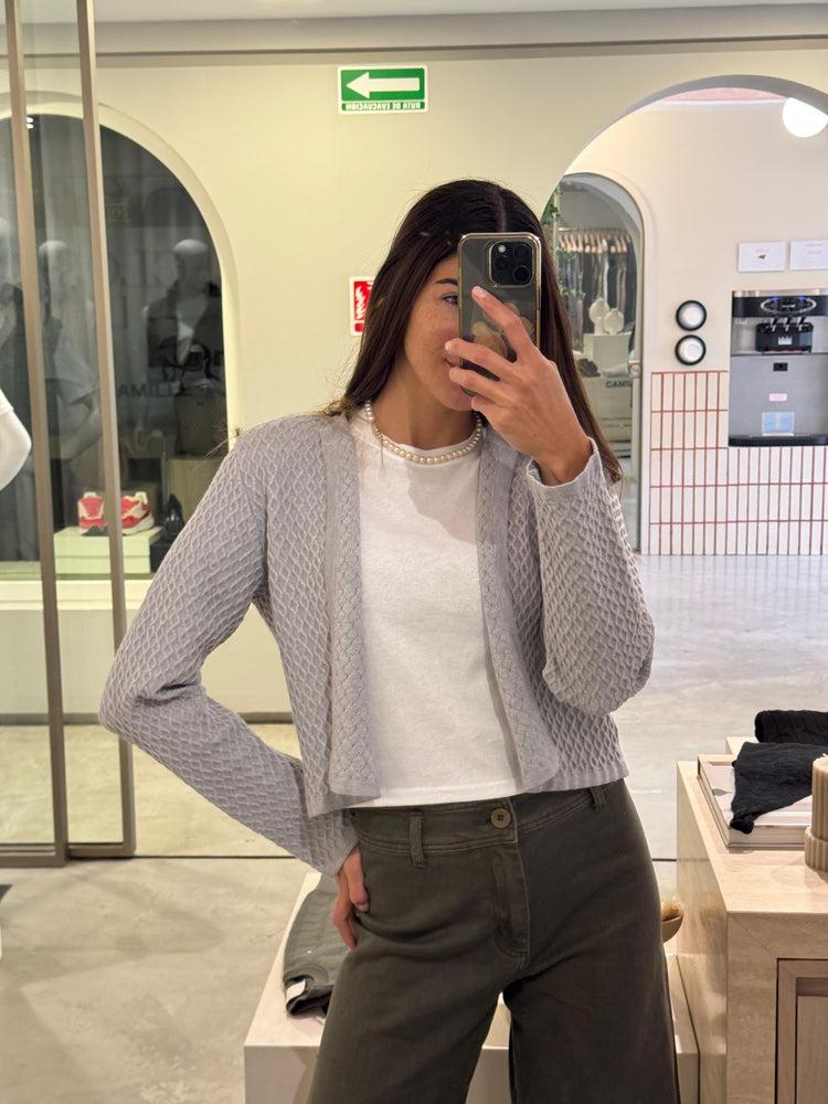 Camille London Grey Knitted Jacket Últimos 3 días