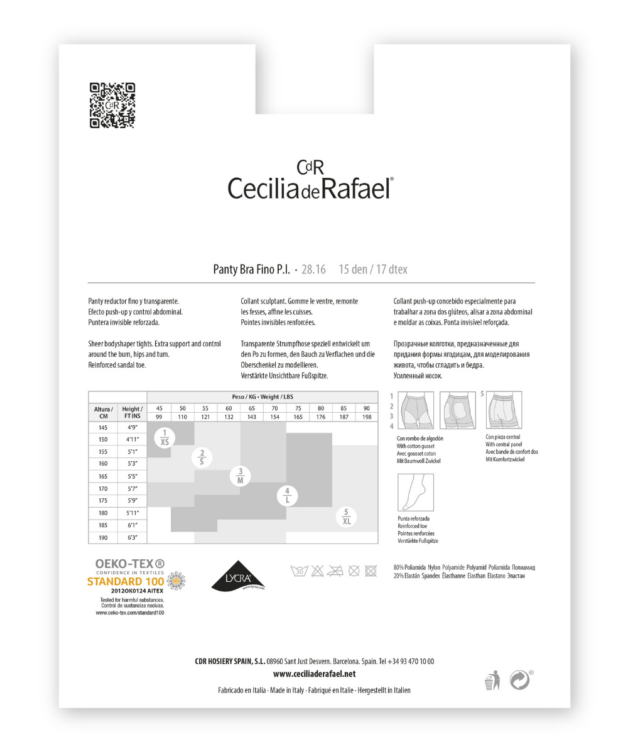 Cecilia de rafael Panty Bra Fino 15 Den – Panty transparente moldeador En oferta