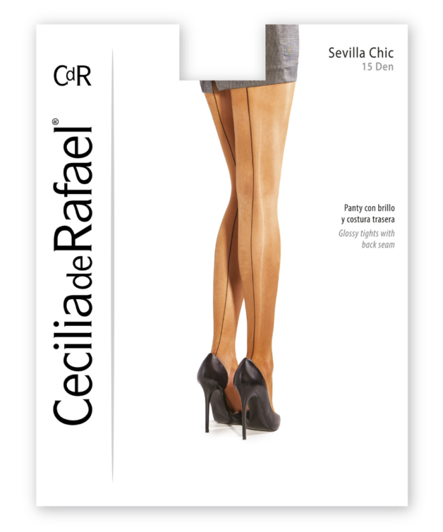 Cecilia de rafael Sevilla Chic – 15 Den – Panty brillo con costura trasera Ofertas de temporada