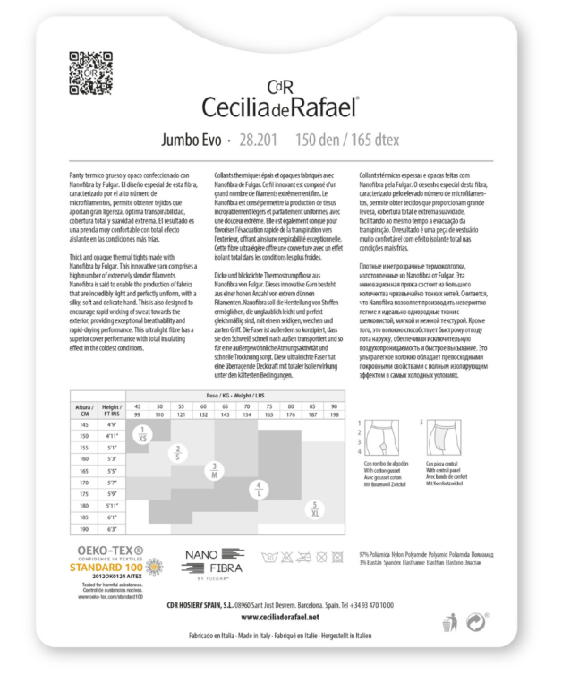 Cecilia de rafael Jumbo EVO 150 Den – Panty térmico opaco Rebajas