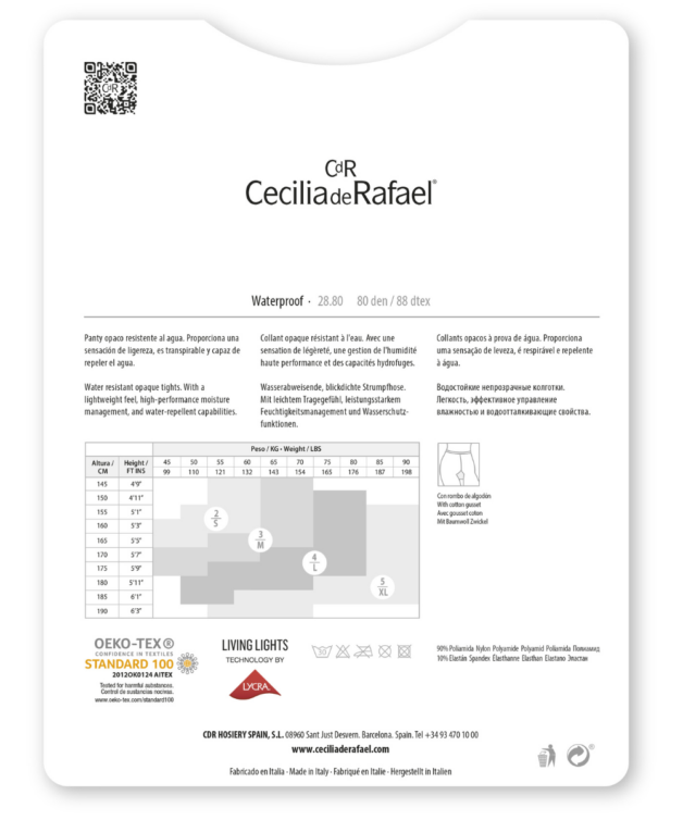 Cecilia de rafael Waterproof 80 Den – Panty repelente al agua Rebajas baratas