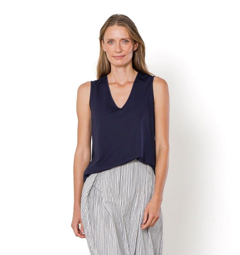 Chie mihara TOP TEKA AZUL MARINO Rebajas