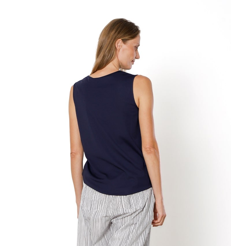 Chie mihara TOP TEKA AZUL MARINO Rebajas