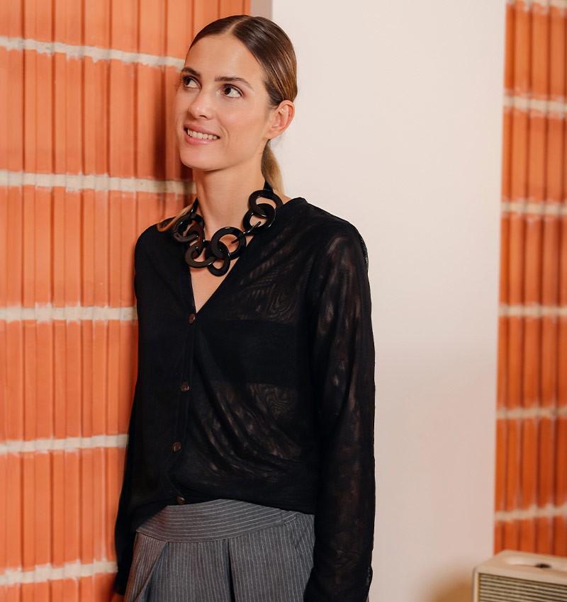 Chie mihara CARDIGAN CHILL NEGRO Liquidación