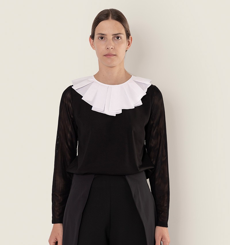 Chie mihara TOP BILONGA BLANCO Y NEGRO Tienda de fábrica