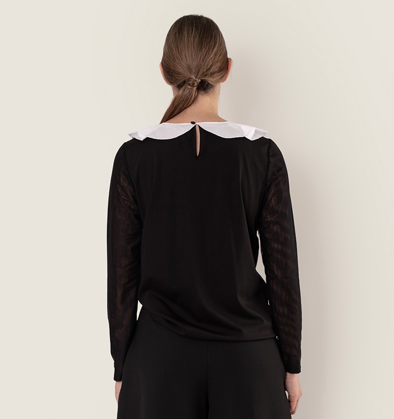Chie mihara TOP BILONGA BLANCO Y NEGRO Tienda de fábrica
