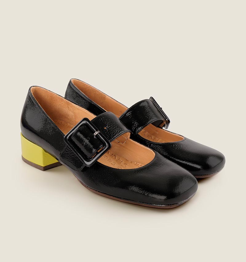 Chie mihara UNARI BLACK LIME Outlet
