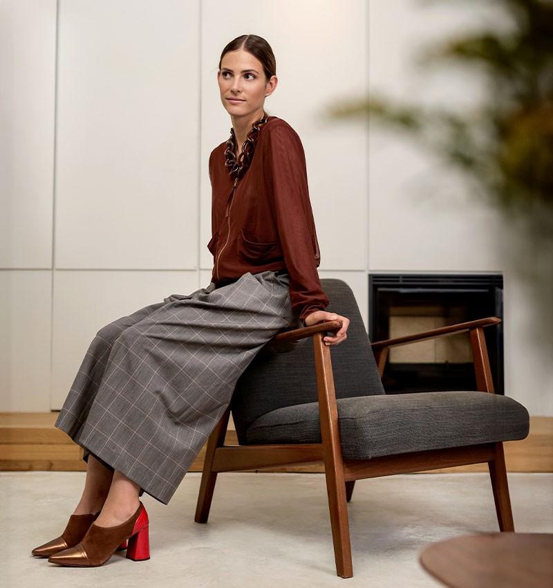 Chie mihara CARDIGAN CHEVI MARRON Superdescuento