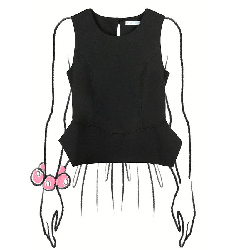 Chie mihara TOP LUCI NEGRO Envío gratis