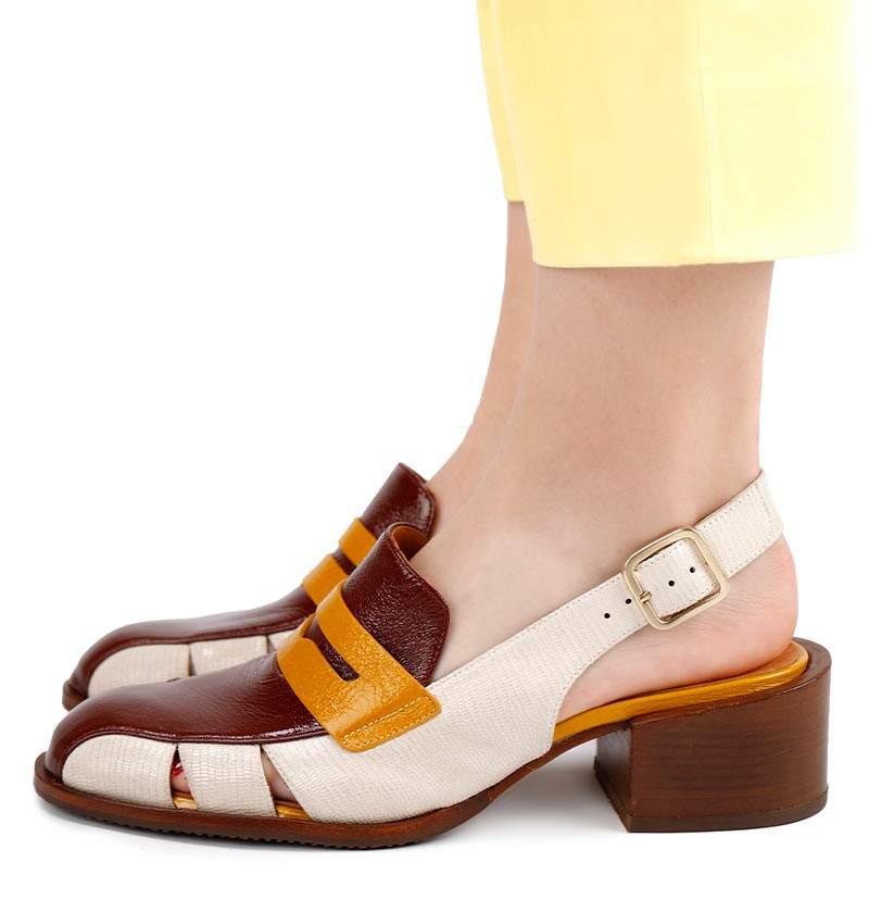 Chie mihara SENDAL WHITE AND BROWN ÚLTIMAS EDICIONES