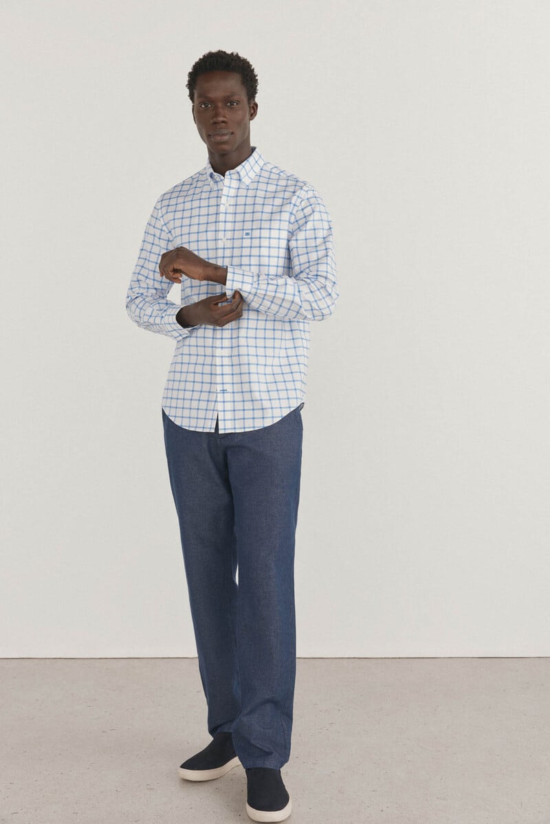 Cortefiel Camisa non iron oxford cuadros Gran oferta
