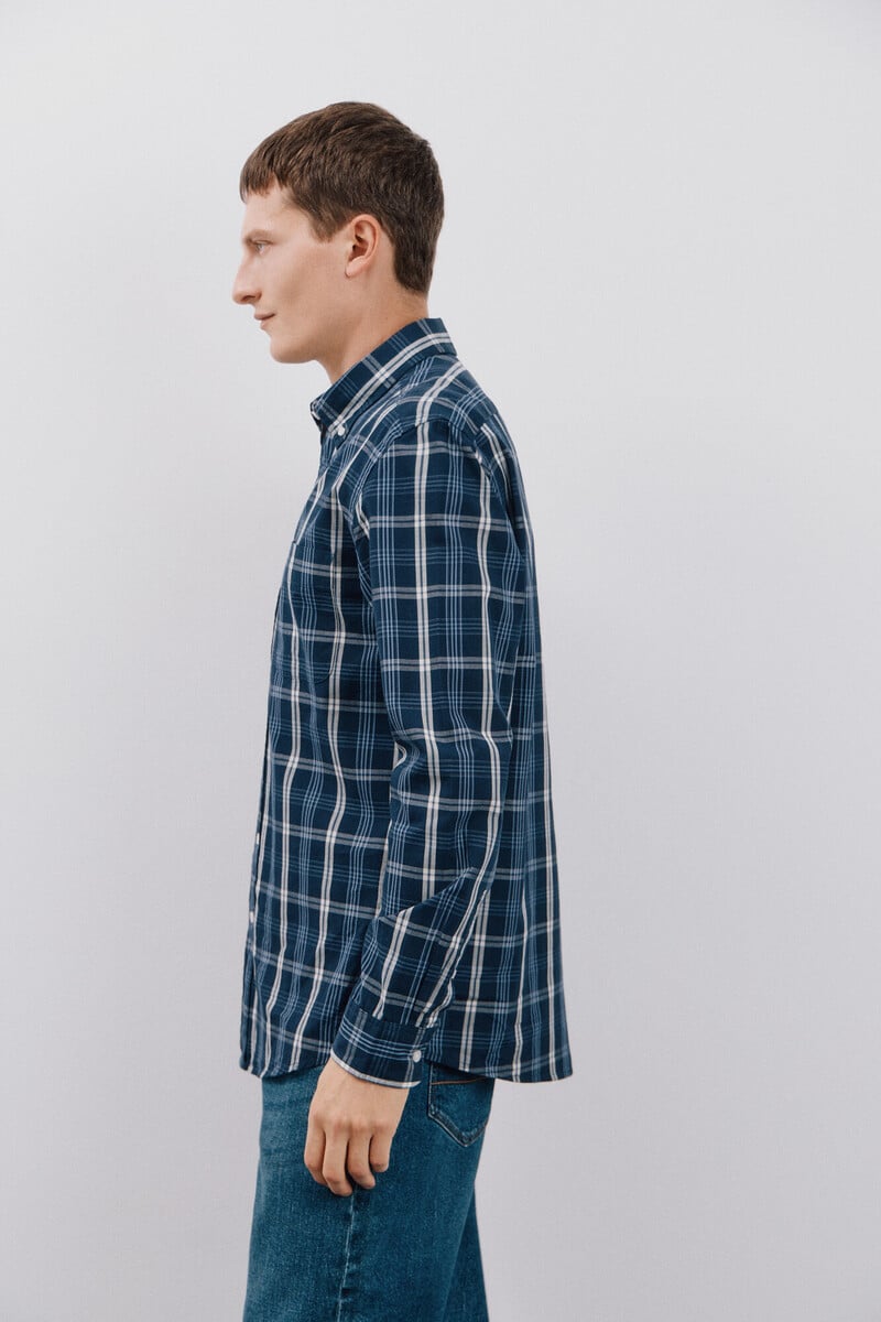 Cortefiel Camisa popelín cuadros Rebajas top
