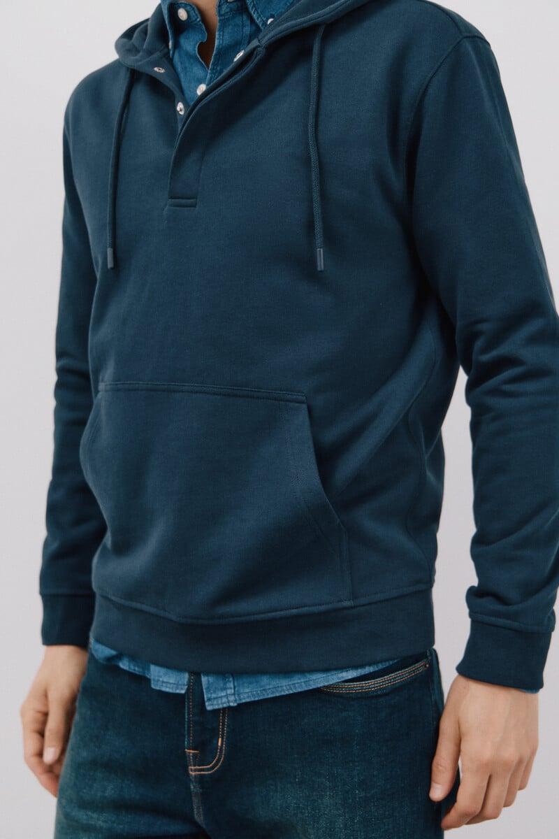 Cortefiel Sudadera capucha con botones Envío gratis