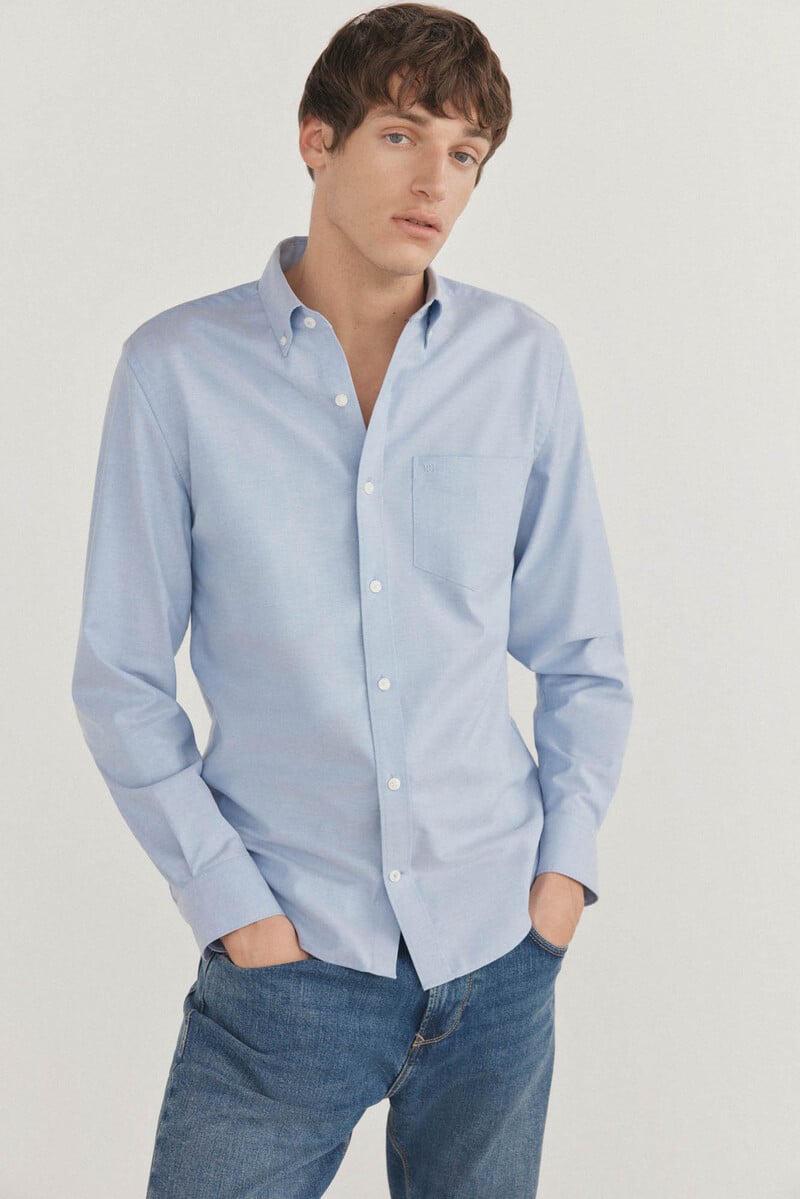 Cortefiel Camisa non iron oxford liso Precio de fábrica