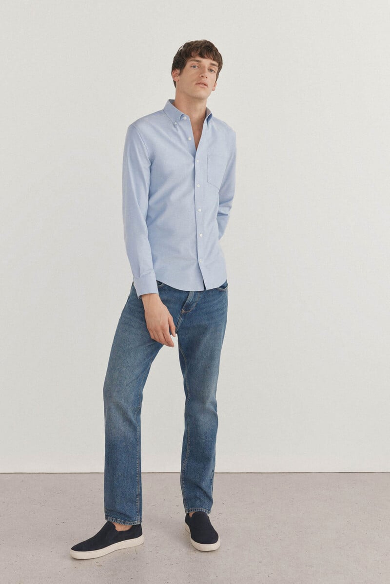 Cortefiel Camisa non iron oxford liso Precio de fábrica