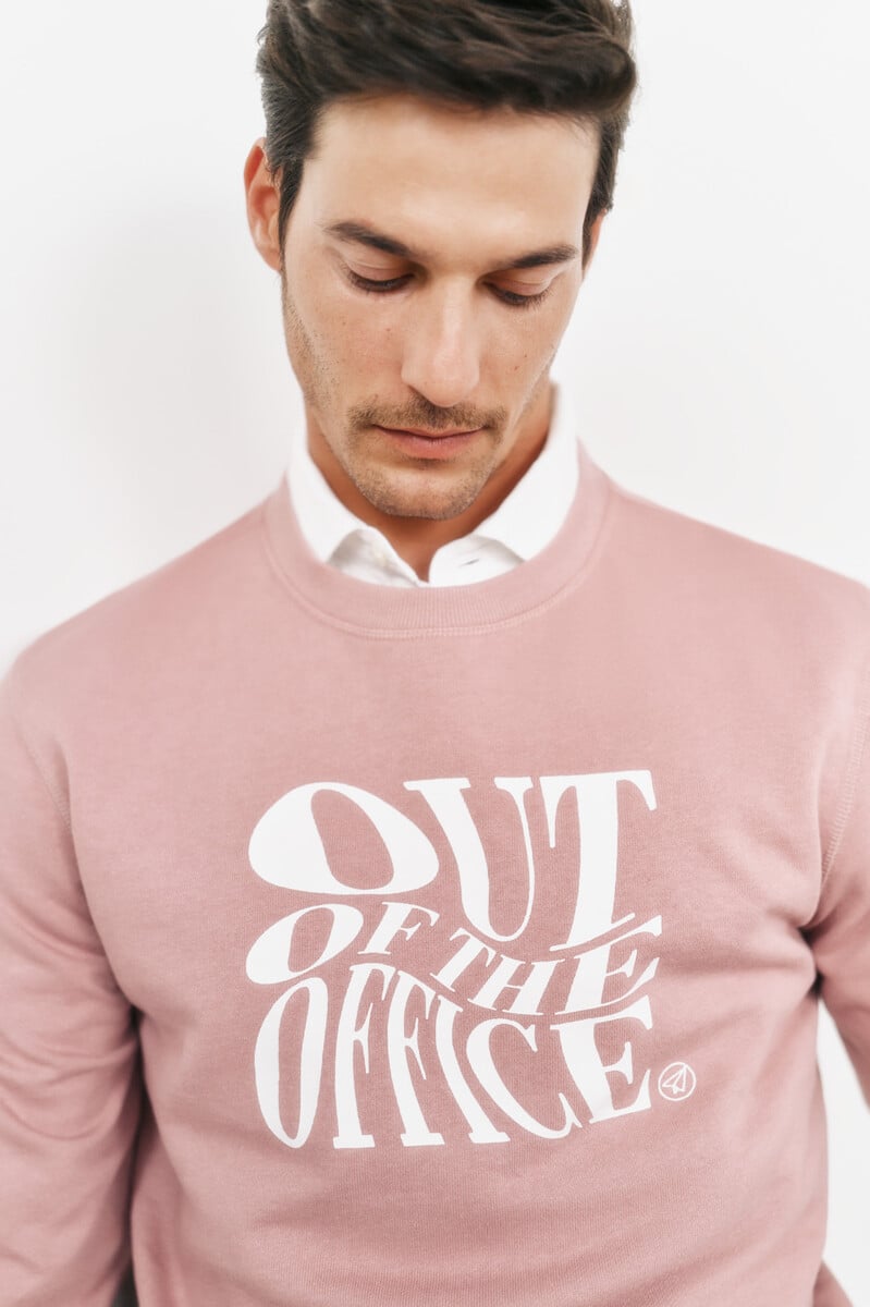 Cortefiel Sudadera cuello redondo con logo En oferta